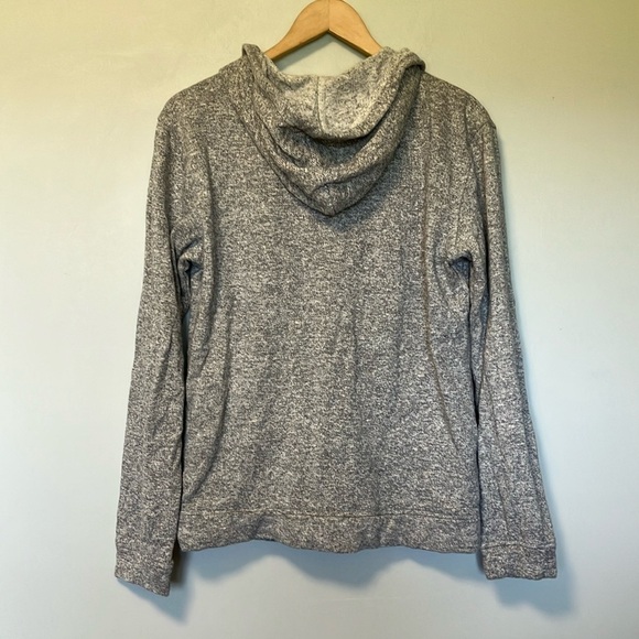 Taylor Stitch Gray Full Zip-Up Hoodie with Leather Accents - Picture 6 of 6